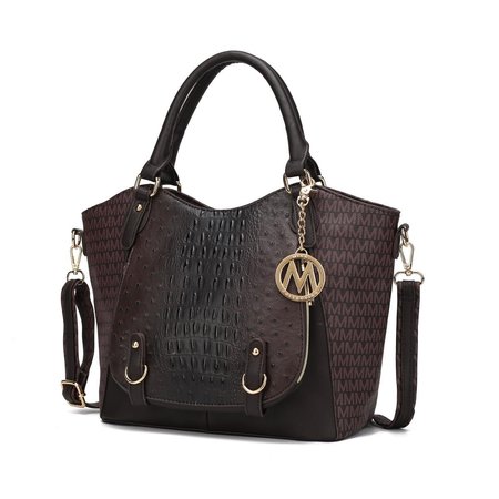 MKF COLLECTION BY MIA K. MKF Collection by Mia K. MKF-UM5524BR Jacqueline Signature Satchel Bag; Brown MKF-UM5524BR